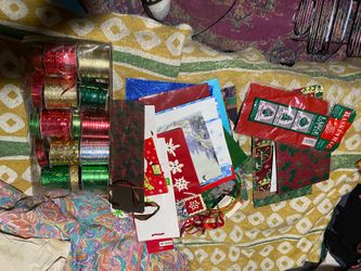 XMAS GIFT BAGS, DELUXE RIBBON, ETC.