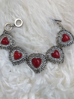 Silver-mixed Ted stones bracelet