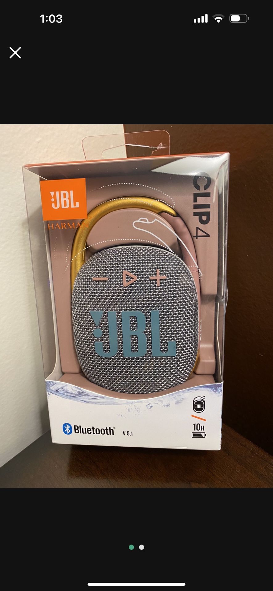 JBL CLIP 4 BLUETOOTH SPEAKER BRAND NEW IN THE BOX, NEVER OPENED. $40