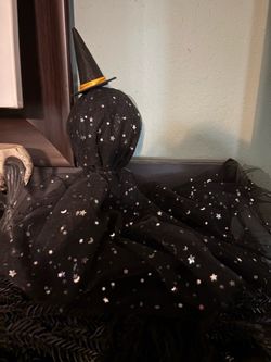 Set a four handmade witches three that sit on the mantle piece and one hanging