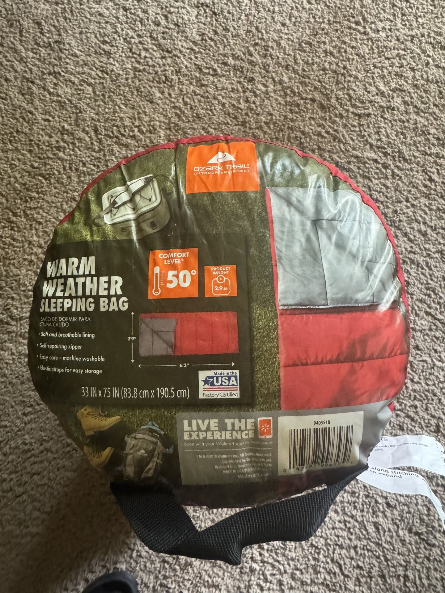 (2) Ozark Trail 50 F Warm Weather Rectangular Sleeping Bag