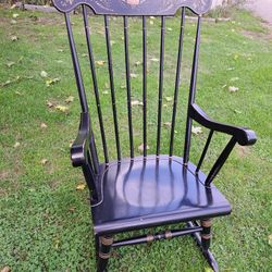 Vintage Black Stenciled Rocking Chair