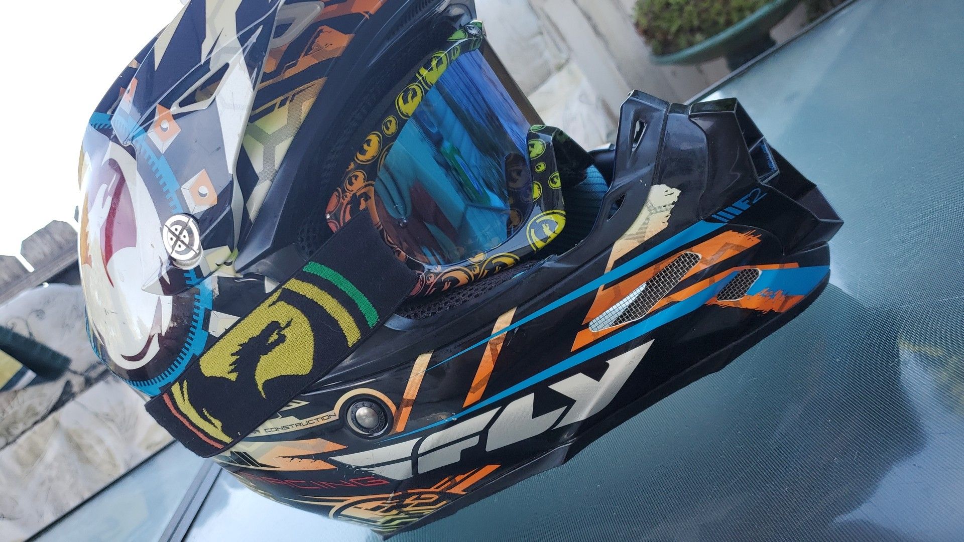 mens fly racing f2 2014 dragon dirt bike helmet with matching goggles