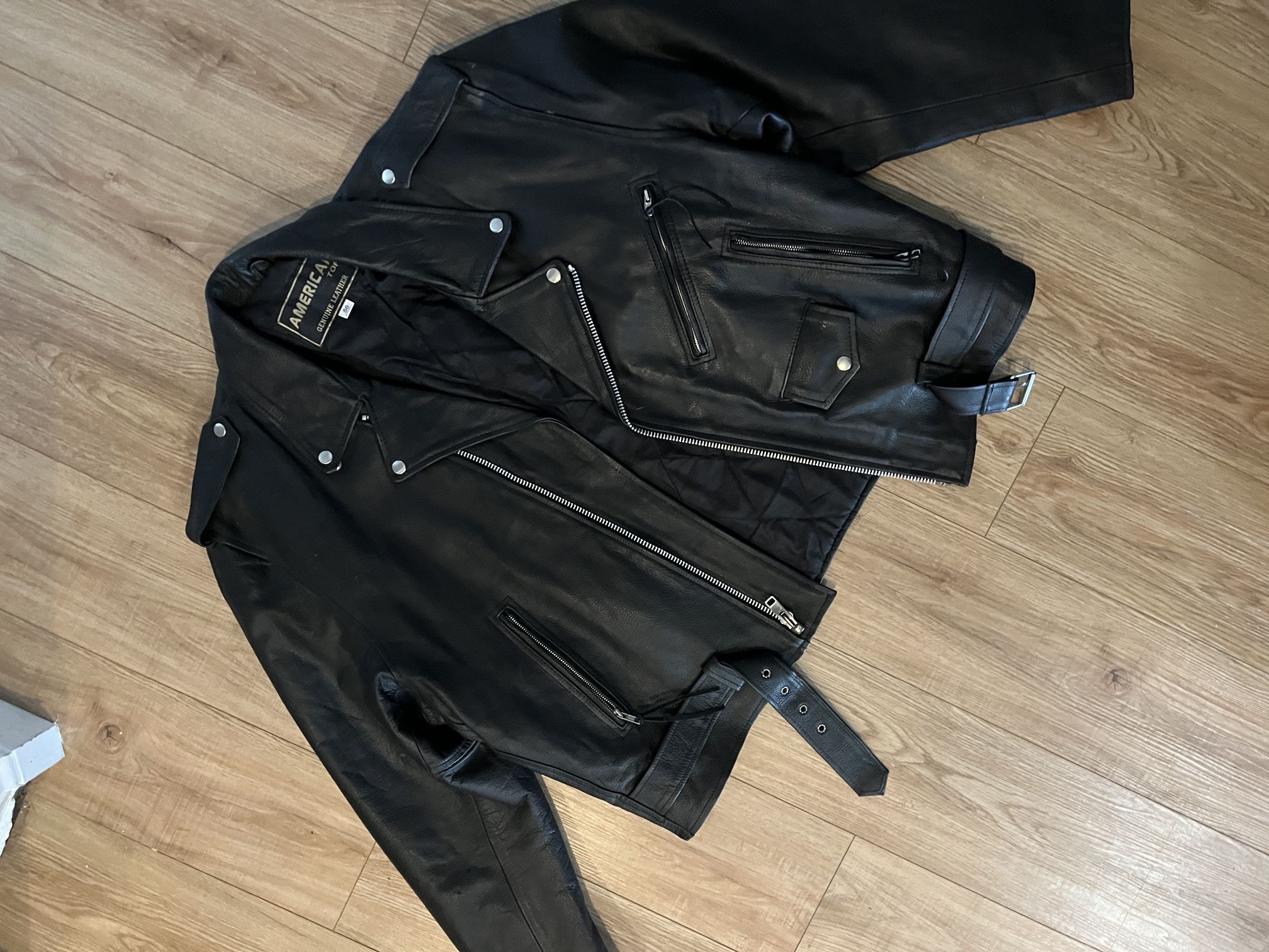 Brandou Style Leather Motorcycle Jacket