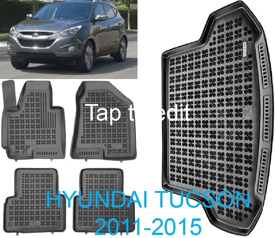 All weather rubber floor mats for Hyundai Tucson 2011-2015 Custom Fit