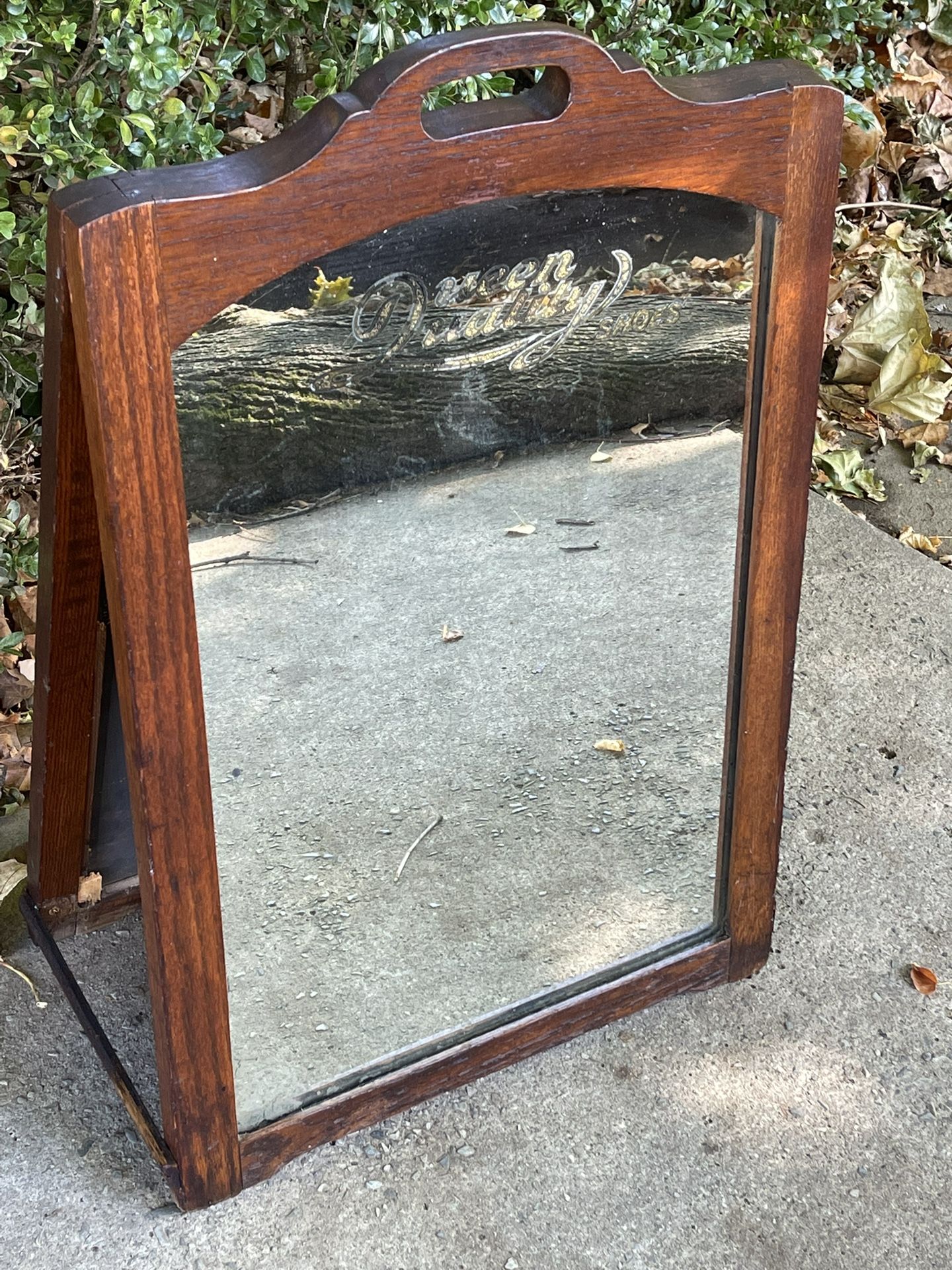 Antique Shoe Department Mirror Queen Quality Shoes