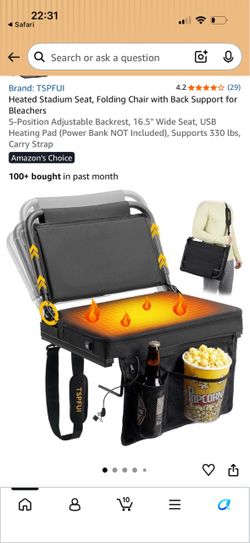 Heated stadium seat