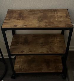 Rolling bar cart or bookcase