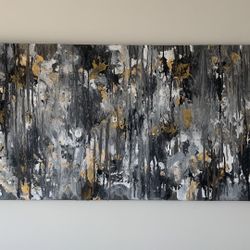 Abstract original Painting Acrylic Canvas Artwork Living Room 48x23”