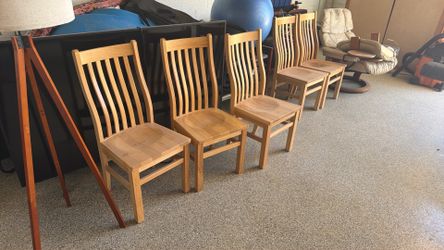 Solid wood dining chairs (8)