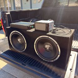 Complete Car Audio Setup: Dual 12" Hifonics Subs in Box + Crunch 1100W Amp + Kenwood Touchscreen Stereo