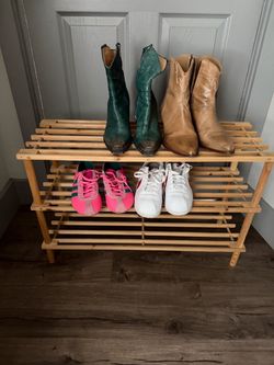 3-Tier Wooden Shoe Rack