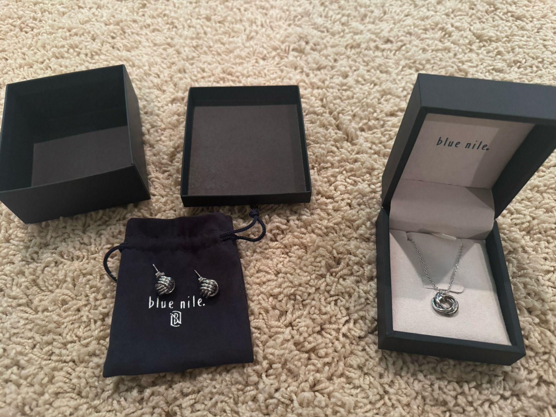 Blue Nile Earrings And Necklace