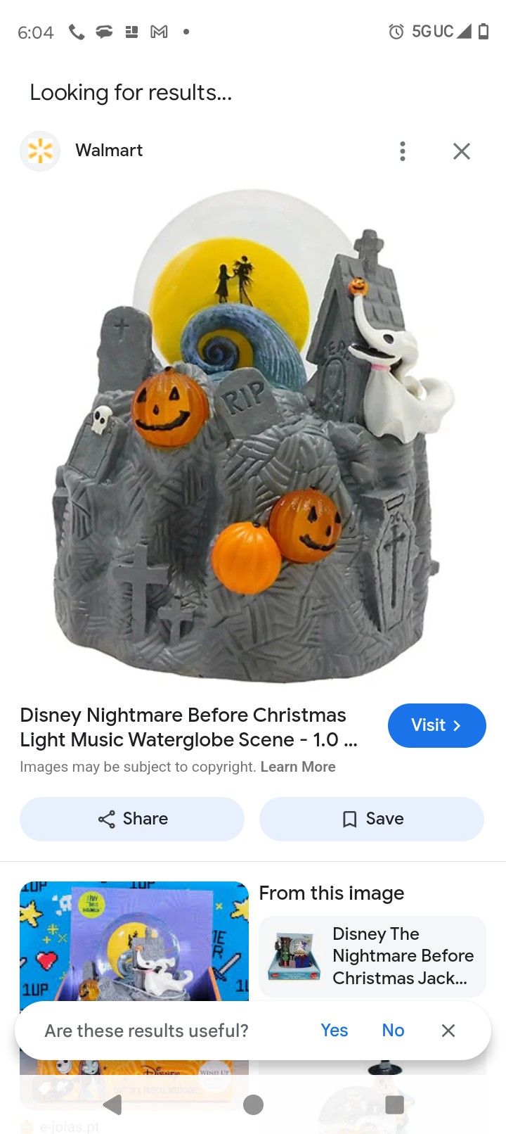 Disney Nightmare Before Christmas Waterglobe