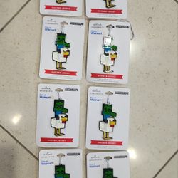 Hallmark Minecraft Chicken Jockey Video Game Metal Christmas Ornament Lot of 8