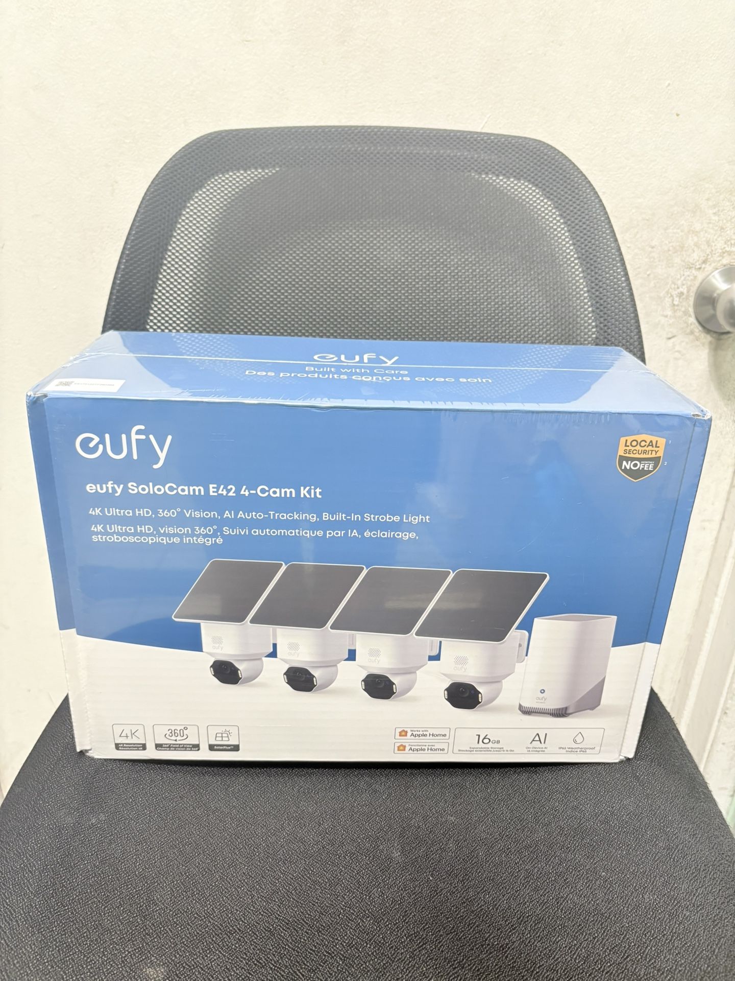 Eufy Security SoloCam E42 4-Cam Kit 4K Ultra HD AI Auto Tracking ( Brand New )