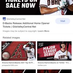 DBACKS Home Opener 4 Tickets 