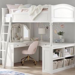 Pottery Barn Teen Chelsea Vanity Loft Bed 