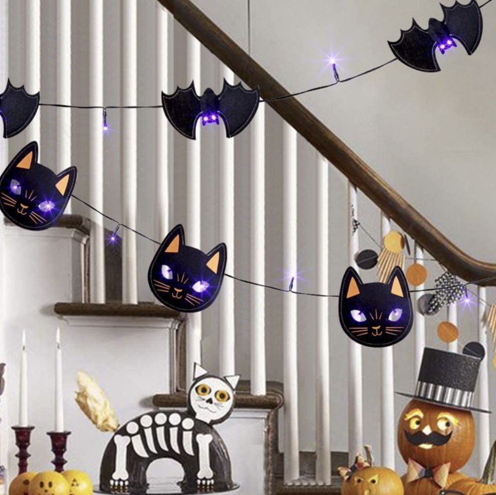 Brand New Cat And Bat Halloween Lights