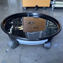Plant Flower Pot Base Round with Wheels and Storage Drawer Like New 