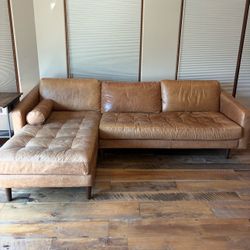 Brown Leather Sectional Sofa