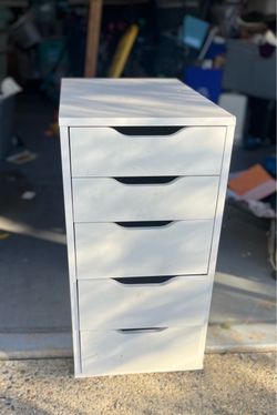 White 5-Drawer Storage Cabinet