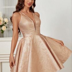 Gold Cocktail Party Dress - Women’s Large 