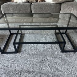 Glass & Metal Coffee Table 