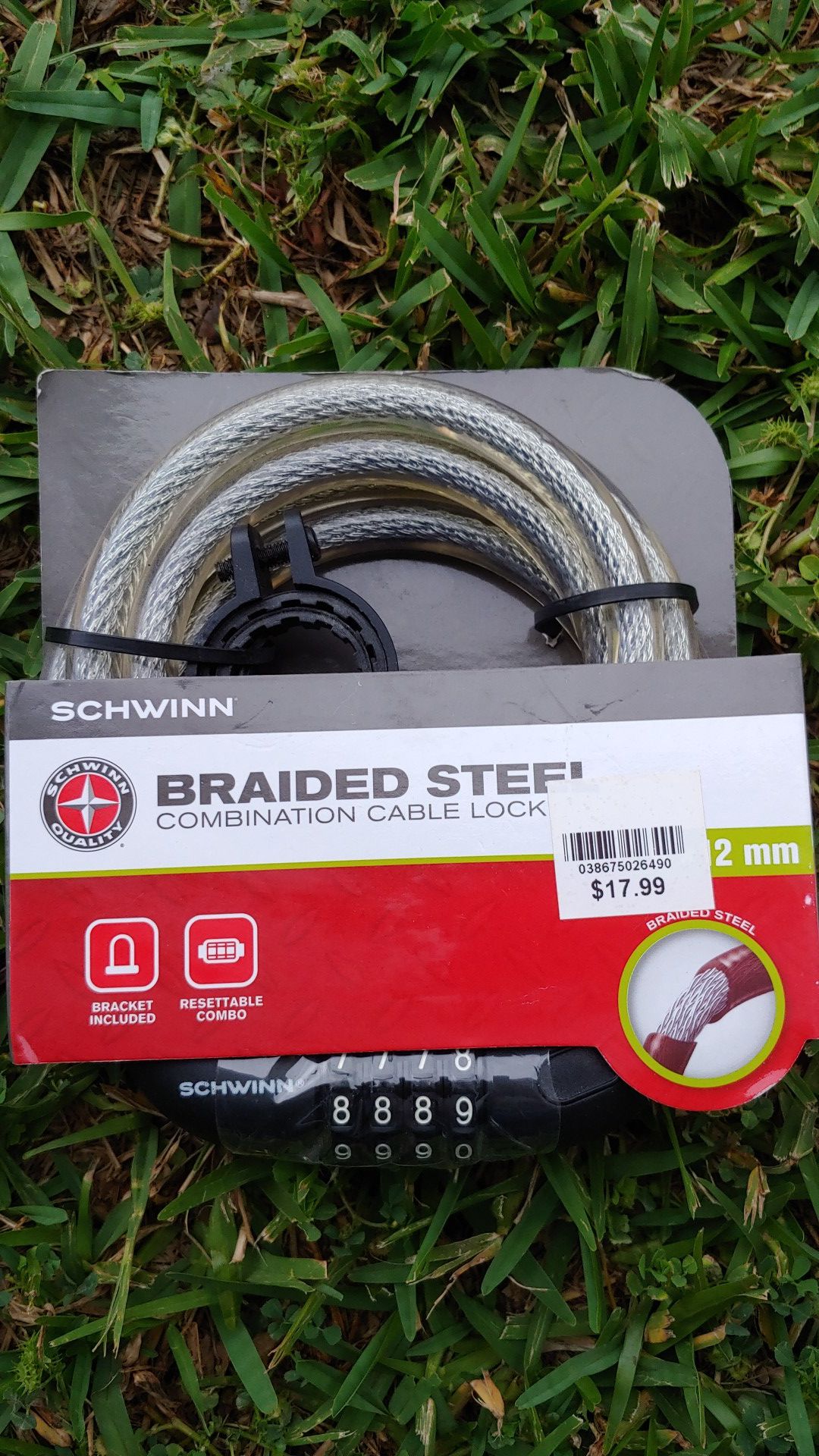 Schwinn braised steel combination lock bike lock. New