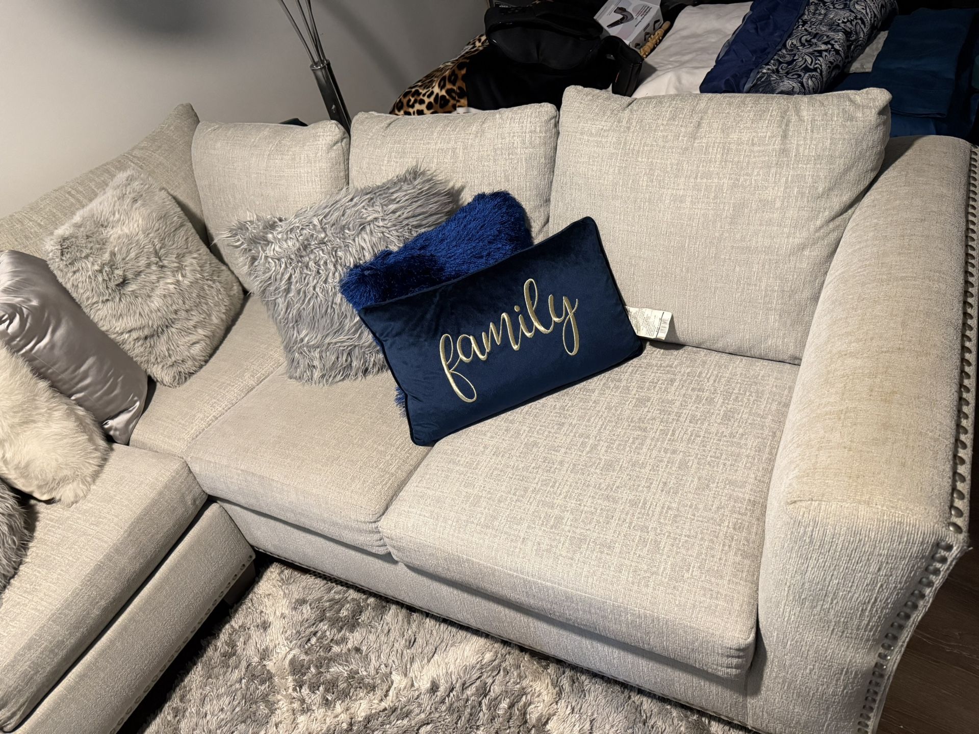 Ashley Furniture 2 Piece sectional With Pillows Set