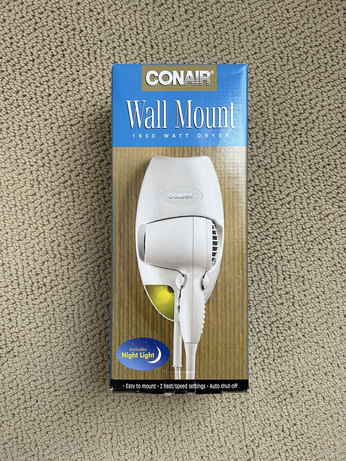 NEW! CONAIR 1600 Watt Wall Mount Hair Dryer 