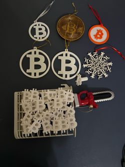 Bitcoin themed Christmas ornaments