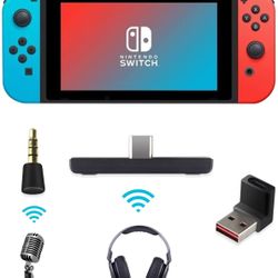 Bluetooth Adapter Compatible with Nintendo Switch/Lite, PC/Laptop/TV/PS4/PS5, USB-C Wireless Audio Transmitter with aptX-LL, Low Latency Converter Con