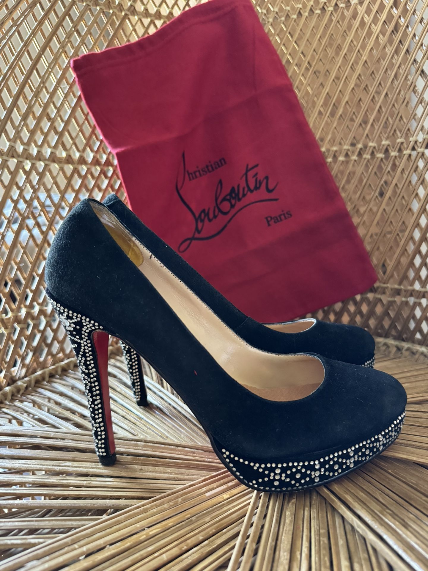 Christian Louboutin Women’s Size 37 US 7 Eugenie Crystal Rhinestone Heels