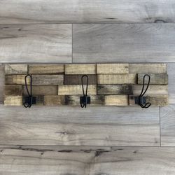 wooden hook rack 