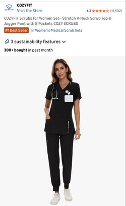 Last sets: 3 Pairs Black Scrubs + 2 Extra Pants - MED TALL