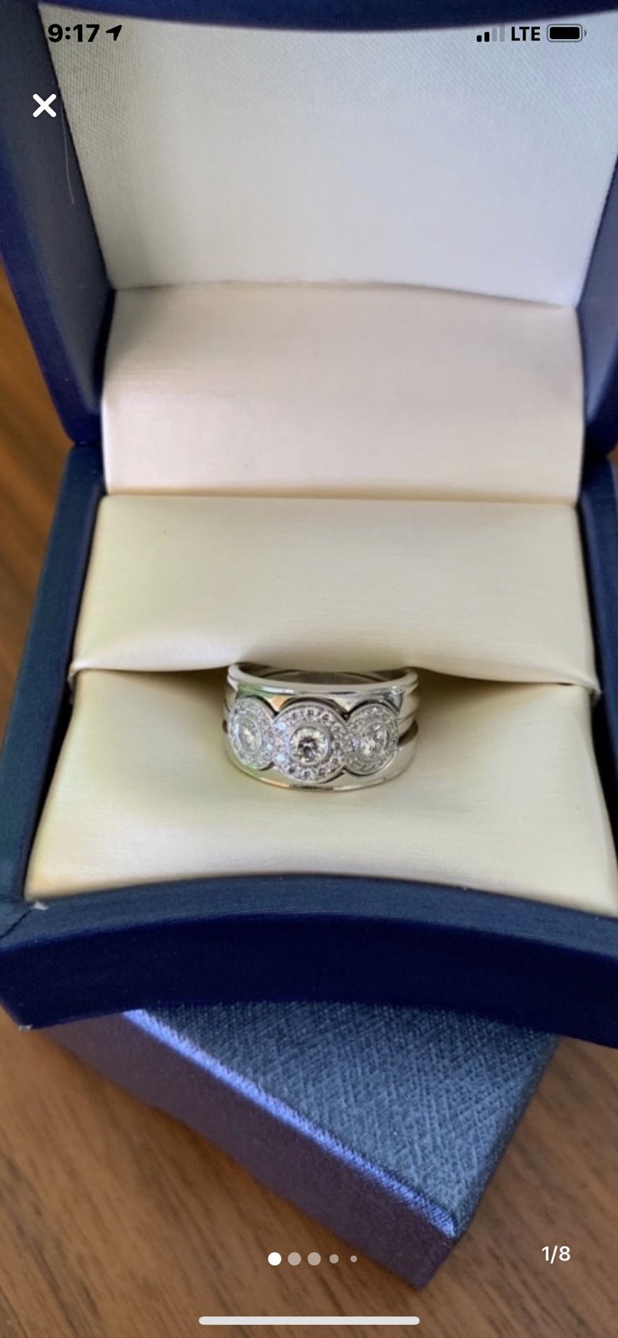 Platinum Tiffany & Co. Diamond Wedding Engagement Ring size 6.5 with custom bands