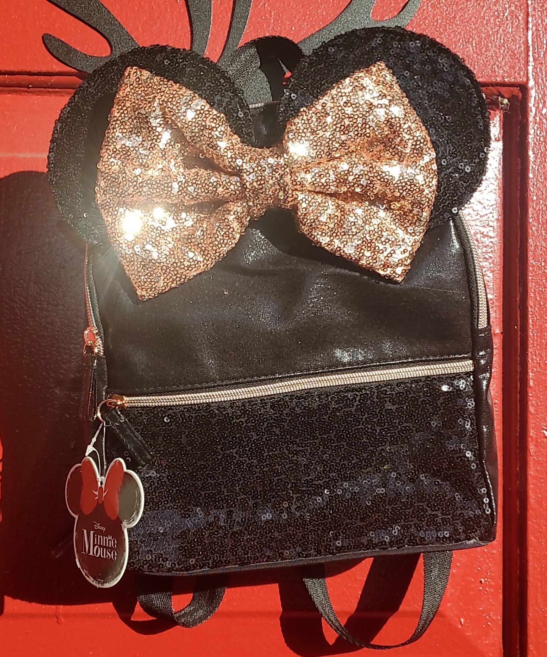 Disney Minnie Ears Rose Gold Backpack
