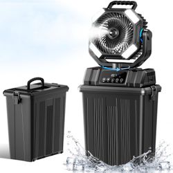 40000mAh Misting Fan - Black, Large Outdoor Cooling Fan