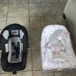 Even Flo Newborn Car seat ( Mint Condition ) and Rocker 