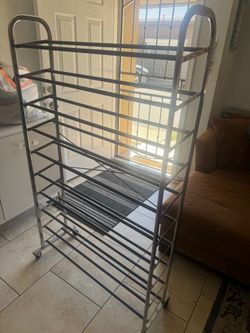 10 tier rolling shoe  rack