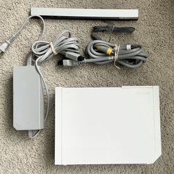 Nintendo Wii Console RVL-001 White Game Console with Wires & Sensor