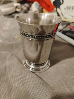 Silver Mint Julep Cup with Beaded Band