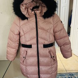 Michael Kors Like New Girls Big Kids Size m Snow Puffer Hooded Fur Lined Cost