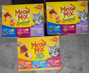 3- 24 packs of Meow Mix Wet Cat Food Variety Pack Bundle