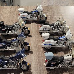 Lot of 7 Loose 2000 MAISTO HARLEY-DAVIDSON Police Motorcycle Die Cast Scale 1:18