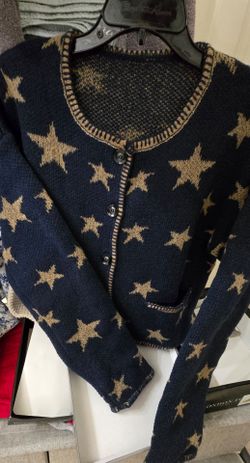Coraline Inspired  Star Print Button Cardigan Size: Small