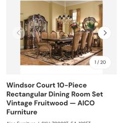 10 Chair Dining Set By Aico