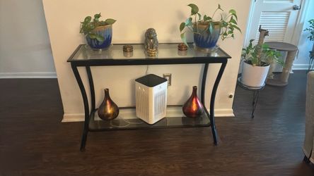 Glass console table