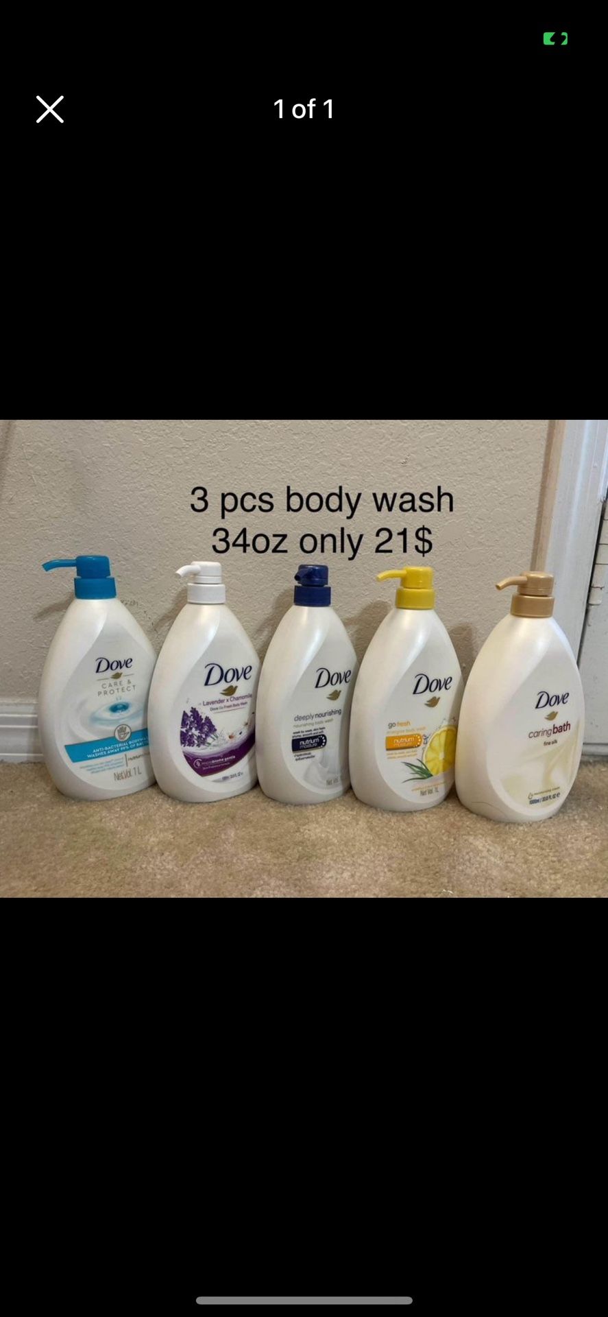 Dove body Wash 3 Pcs Only 21$